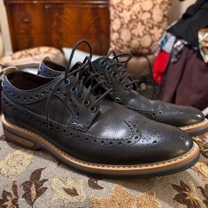 Clarks Black Leather Oxford Shoes